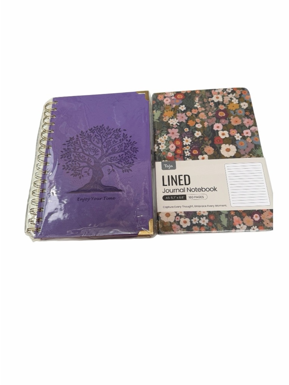 Floral Lined Journal Notebook & Purple Tree Of Life Spiral Journal Notebook New